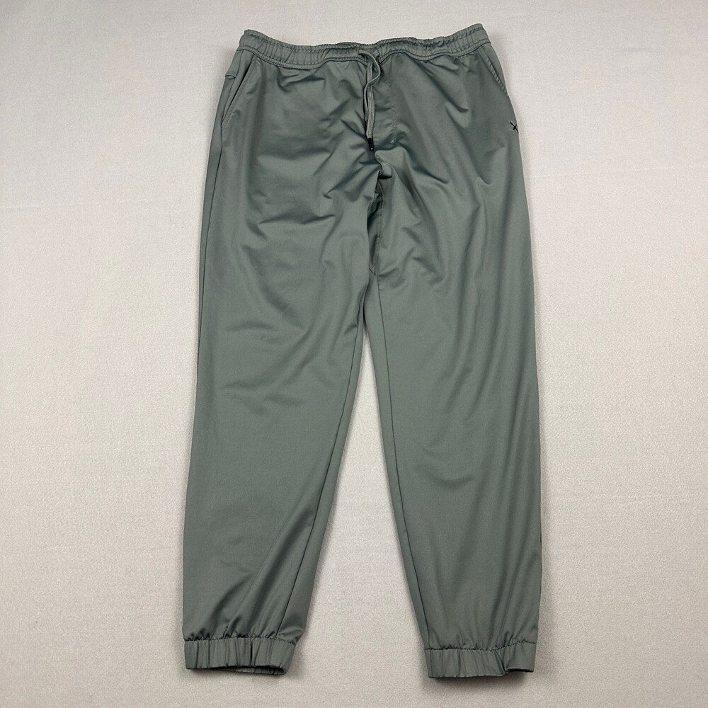 Cuts Pants Men Large Gray Solid Jogger Tapered Performance Drawstring Pocket L